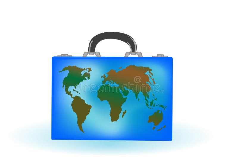 Vector illustration a suitcase with globe