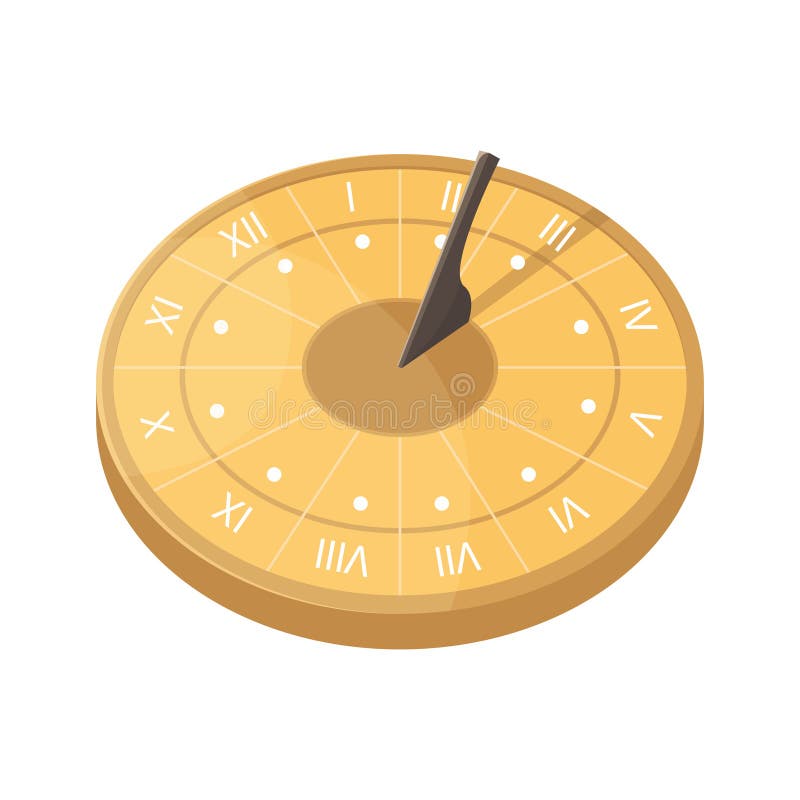 Vector illustration with a sundial. An ancient way of determining time royalty free illustration