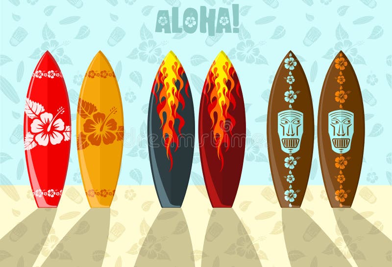 Vector illustration of surf boards