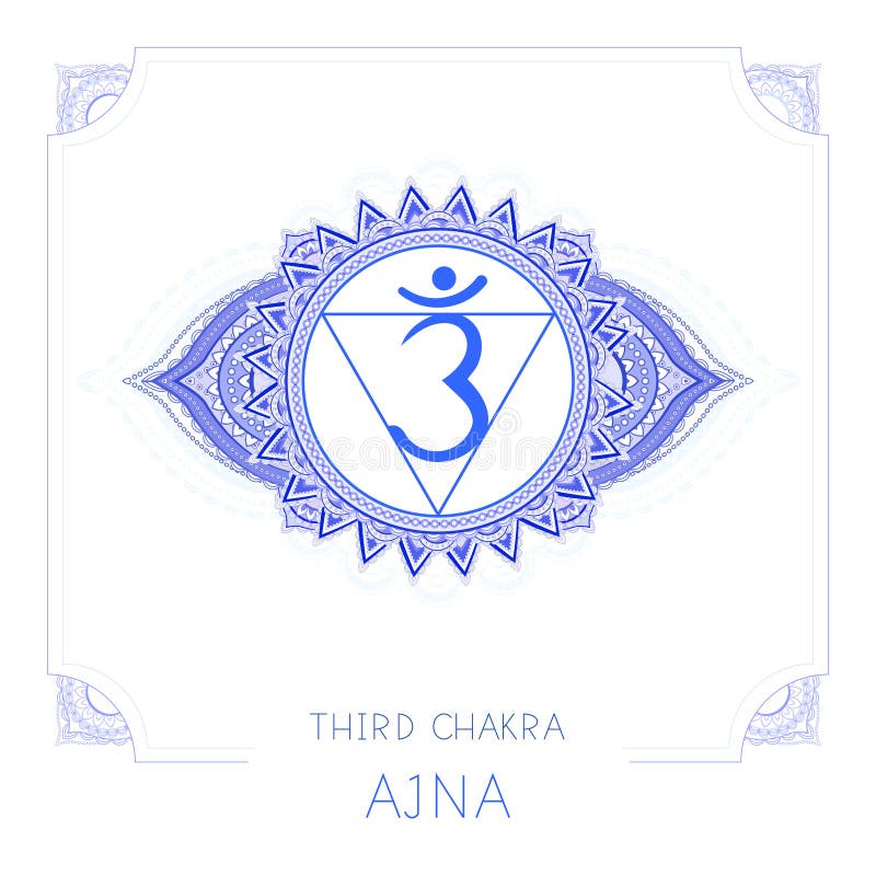 Ajna, Third Eye Chakra Symbol. Colorful Mandala. Vector Illustration ...