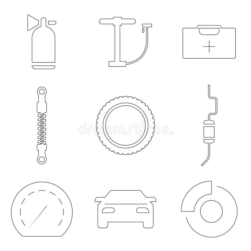 Vector Illustration on the Theme Car Detail Stock Vector Illustration