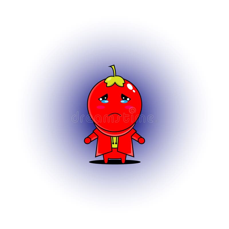 Sad tomato stock illustration. Illustration of white 34270223