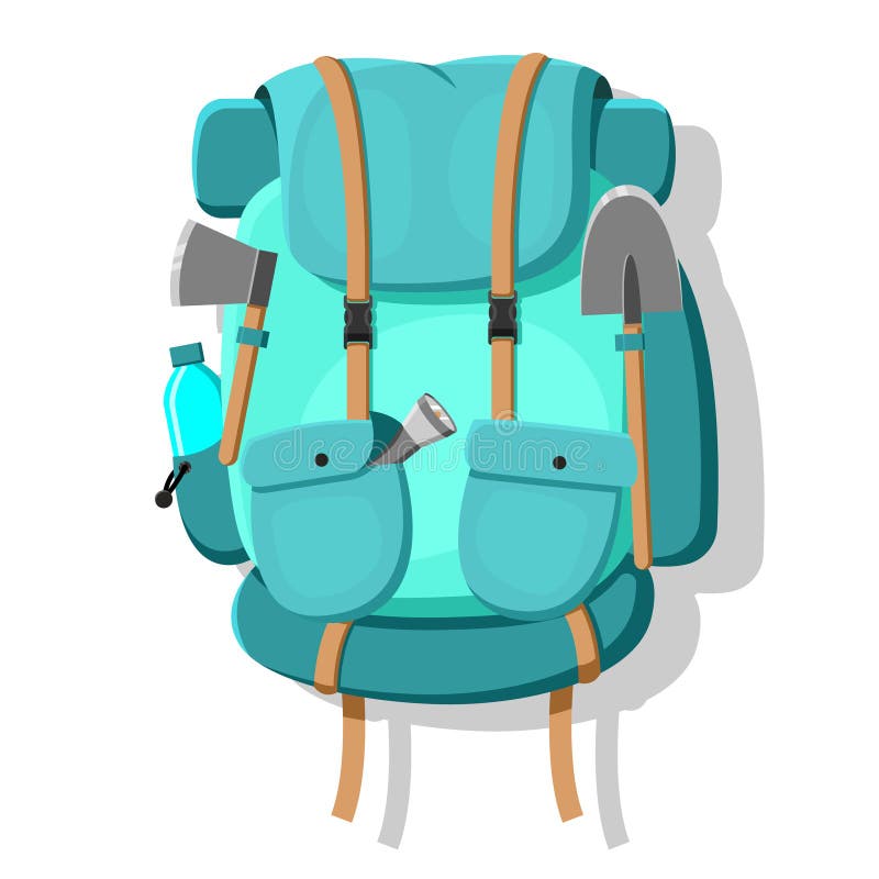 Vector Illustration of Tourist Backpack. Cartoon Style. Stock Vector - Illustration of isolated, kids: 161684889 Vector Illustration of Tourist Backpack. Cartoon Style. Stock Vector - Illustration of isolated, kids: 161684889
