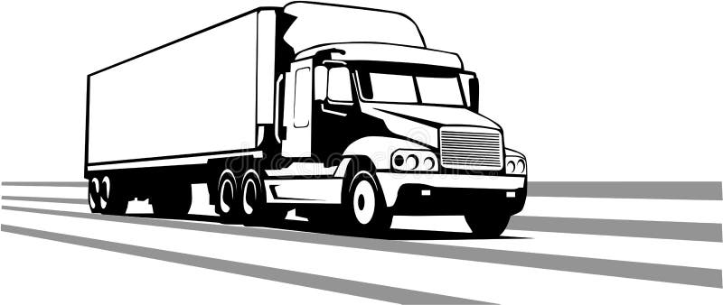 Tractor Trailer Vector Illustration