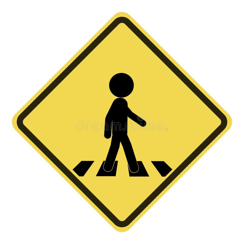 Vector Illustration Of Traffic Rectangle Sign For Zebra Cross