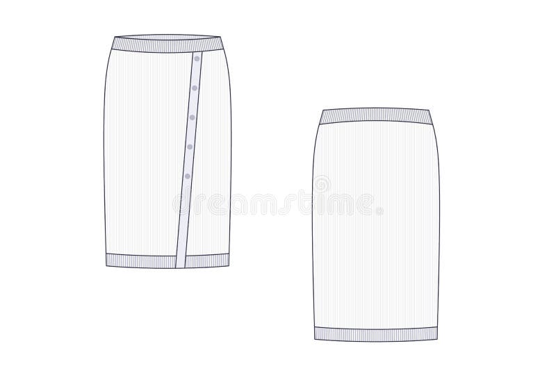 Vector Illustration of Tricot Skirt. Fashion Template Stock Vector ...