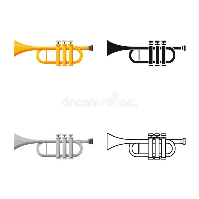 Vector Illustration of Trumpet and Music Sign. Web Element of Trumpet ...