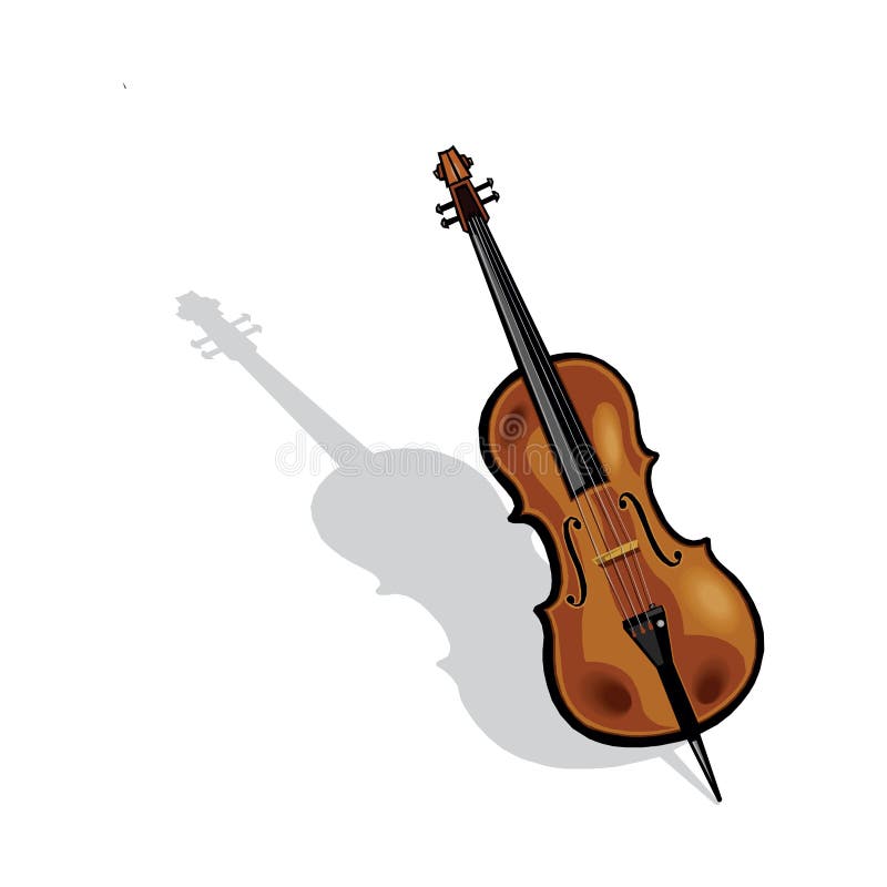 A Vector Illustration of an Upright Bass Isolated on a White Background