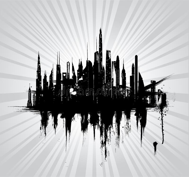 Vector illustration of urban skylines