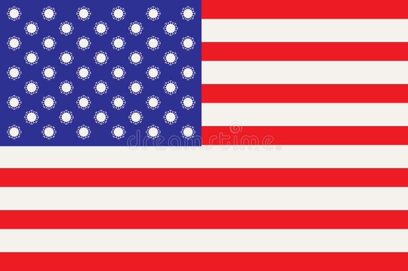 Banner on a theme of coronavirus with flag of USA stock illustration Banner on a theme of coronavirus with flag of USA stock illustration
