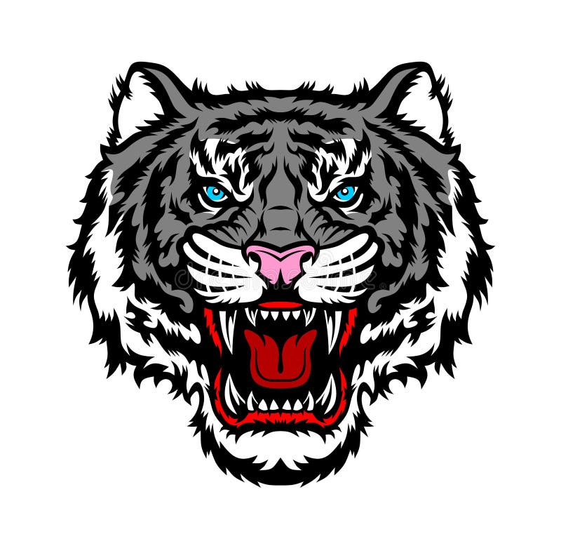 Angry tiger head. stock vector. Illustration of carnivore - 160374777