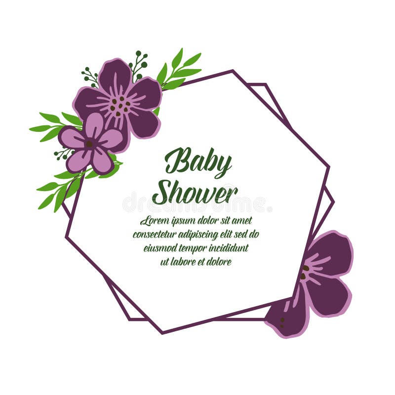 Vector Illustration Various Pattern Purple Flower Frame with Greeting