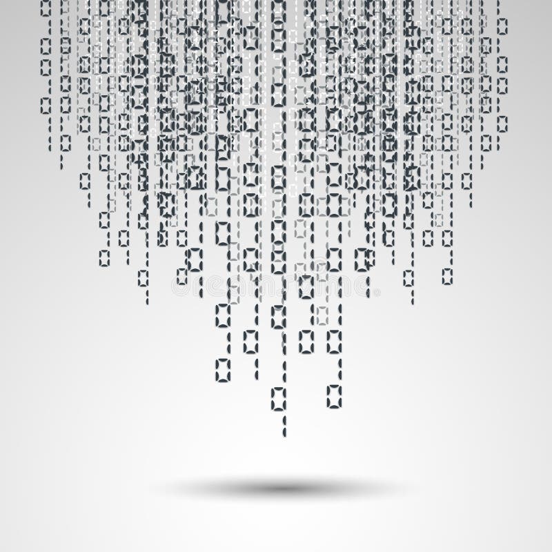 Vector illustration. Vector streaming binary code background. royalty free illustration