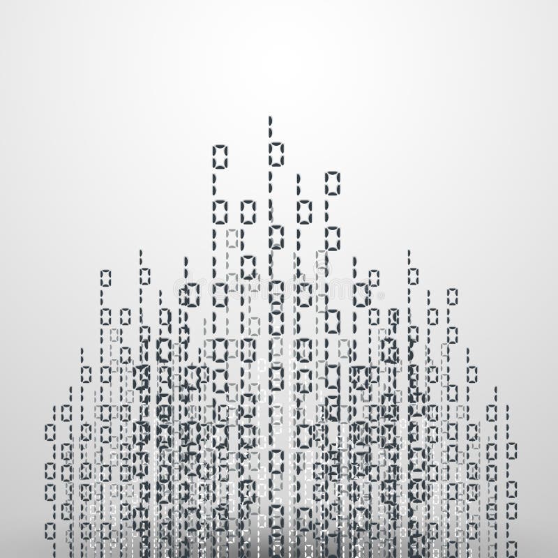 Vector illustration. Vector streaming binary code background.
