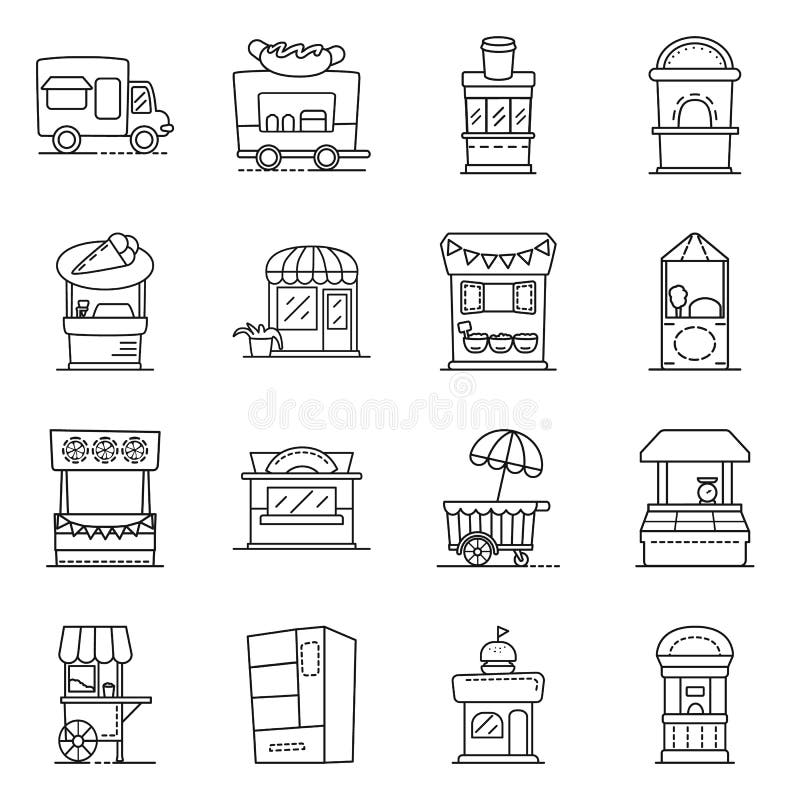Vector design of vending and public sign. Set of vending and storefront vector icon for stock. vector illustration