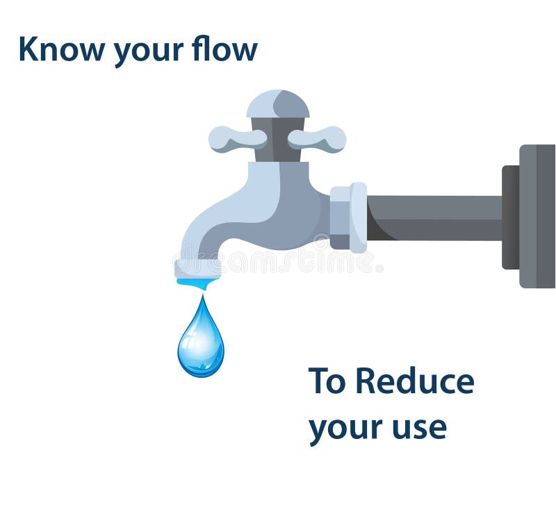 Vector illustration of Waste of water vector illustration