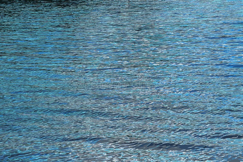 Vector illustration of water ripple texture background. Wavy water surface during sunset stock illustration