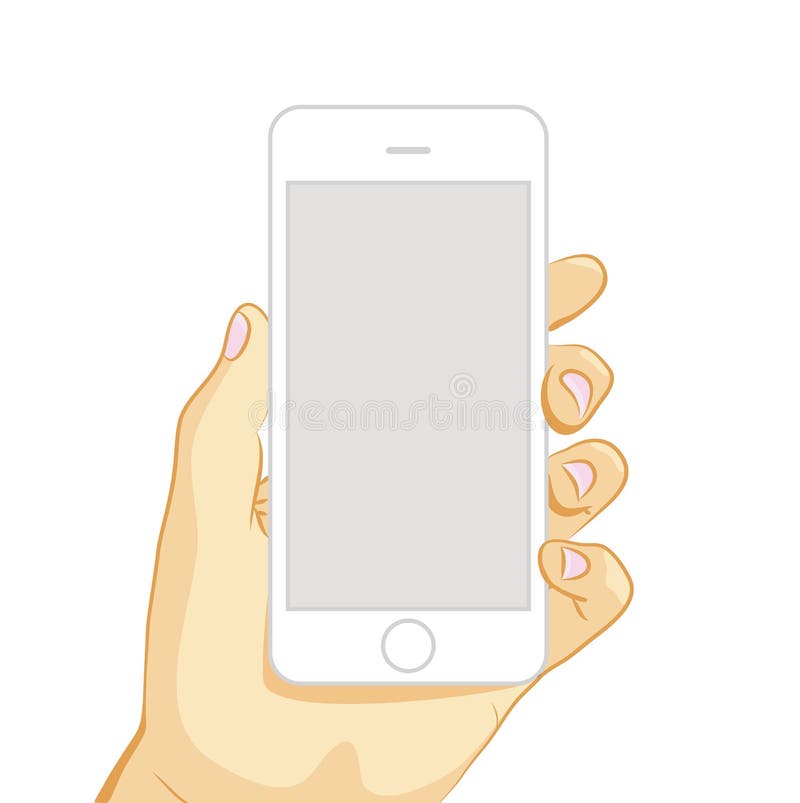 Vector illustration of white smart phone royalty free illustration