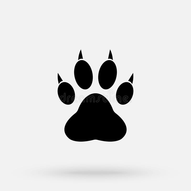Vector Illustration. Wolf Paw Prints Logo. Black on White Background Stock  Vector - Illustration of animal, shape: 217253130