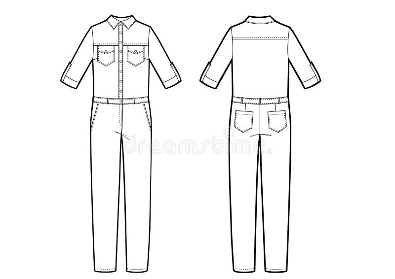 Vector Illustration of Women`s Jumpsuit Stock Illustration ...