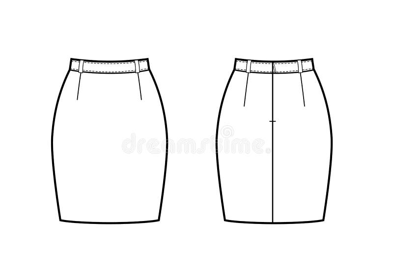 A-silhouette Skirt Vector Template Isolated On A White Background ...