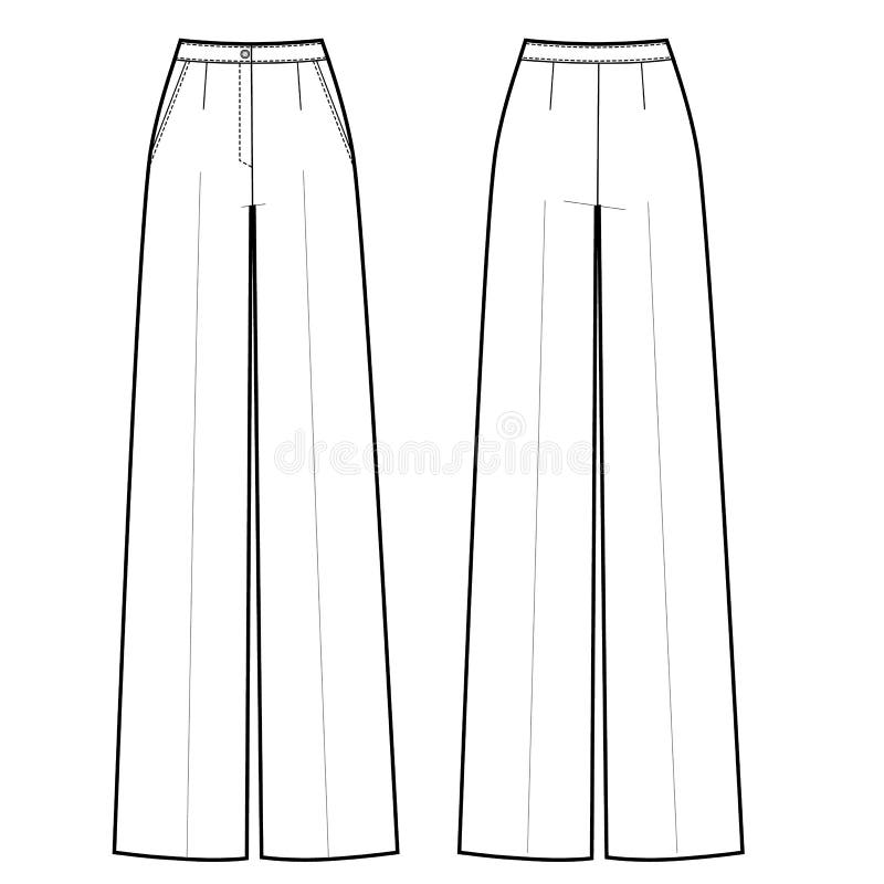 Vector Illustration of Women`s Wide Classic Pants Stock Illustration ...