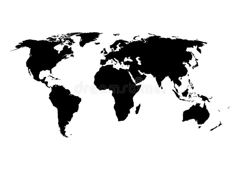 Vector illustration of a world map stock illustration