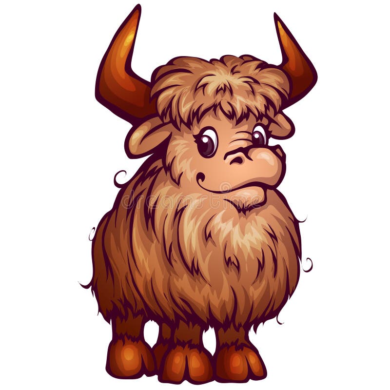 Vector Illustration Of Yak In Cartoon Style Stock Vector - Image: 46122942