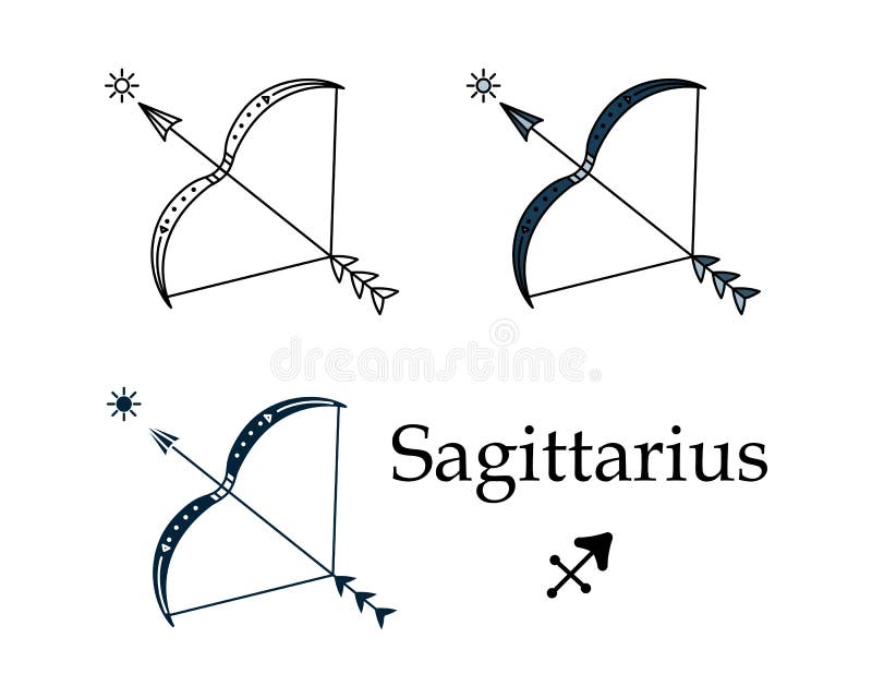 Vector Illustration of a Zodiac Sign Sagittarius. Line Art, Simple ...