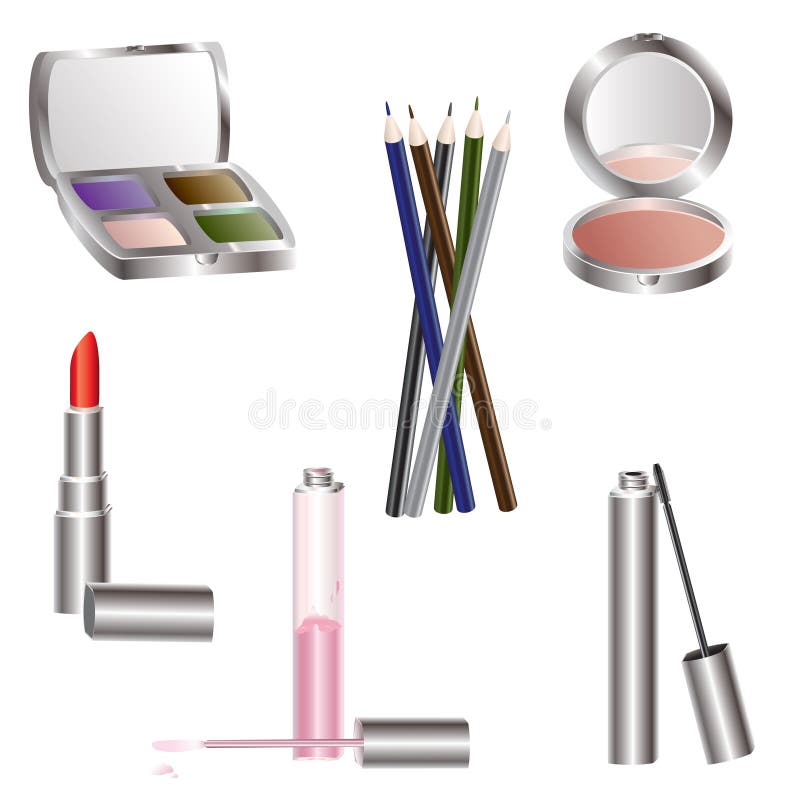 Vector illustrations of various beauty products