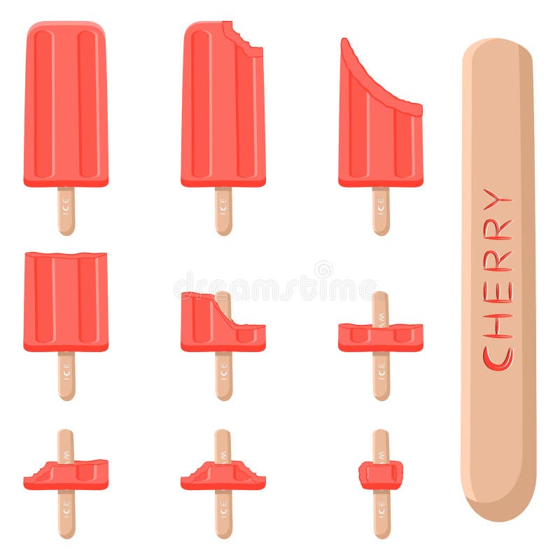 Vector Illustrationslogo für natürliche Kirscheiscreme vektor abbildung Vector Illustrationslogo für natürliche Kirscheiscreme vektor abbildung
