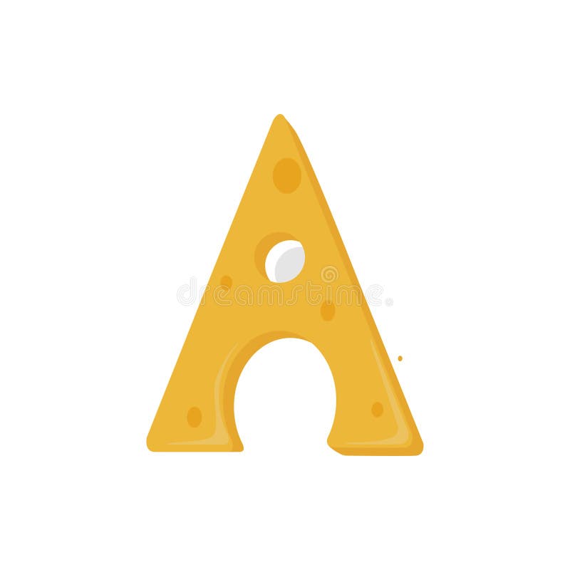 Vector Illustrator of Cheese Alphabet Letters Decoration Stock Vector