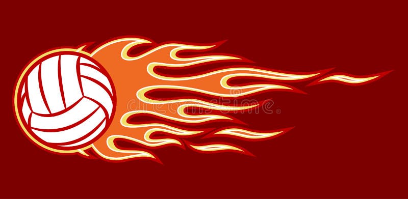 Vector a ilustração da bola do voleibol com chama do hot rod ilustração do vetor Vector a ilustração da bola do voleibol com chama do hot rod ilustração do vetor