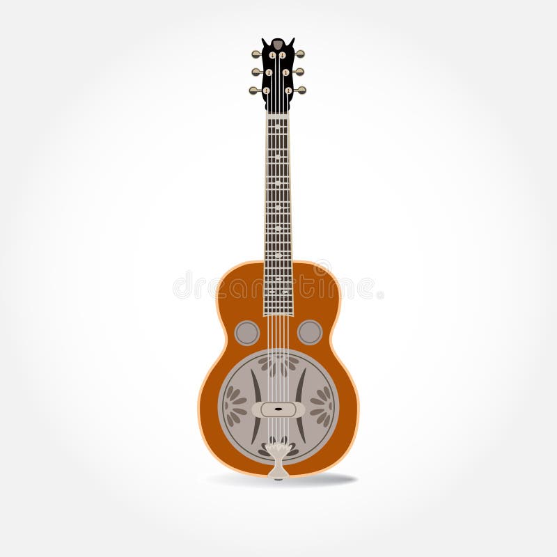 Vector a ilustração do ressonador ou da guitarra resophonic isolado em um fundo branco ilustração royalty free Vector a ilustração do ressonador ou da guitarra resophonic isolado em um fundo branco ilustração royalty free