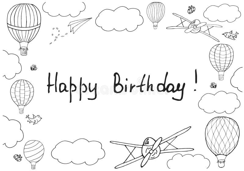 Vector a ilustração, ` escrito à mão do feliz aniversario do ` das palavras ilustração royalty free Vector a ilustração, ` escrito à mão do feliz aniversario do ` das palavras ilustração royalty free