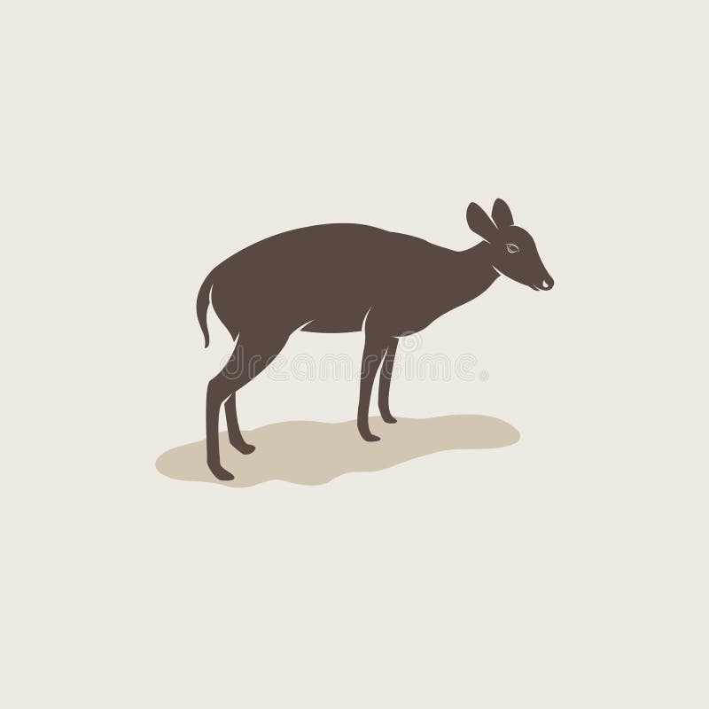 Vector image of an barking deer stock illustration