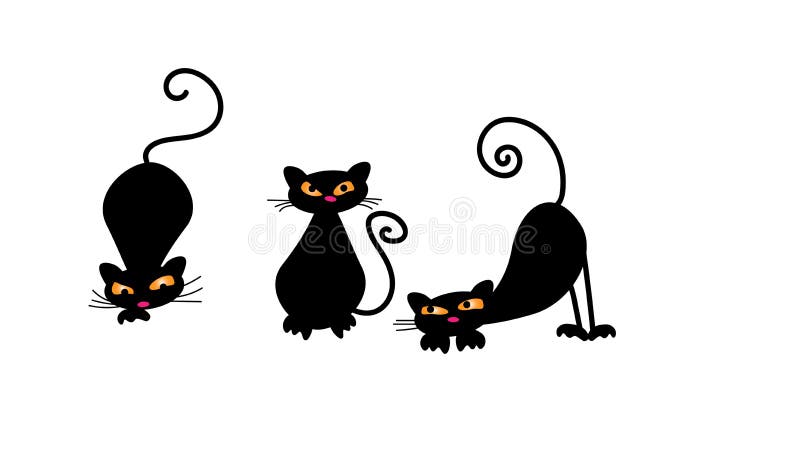 Vector Image of Black Cats in Different Poses. Black Cat Stock Vector - Illustration of cute, background: 110383582 Vector Image of Black Cats in Different Poses. Black Cat Stock Vector - Illustration of cute, background: 110383582