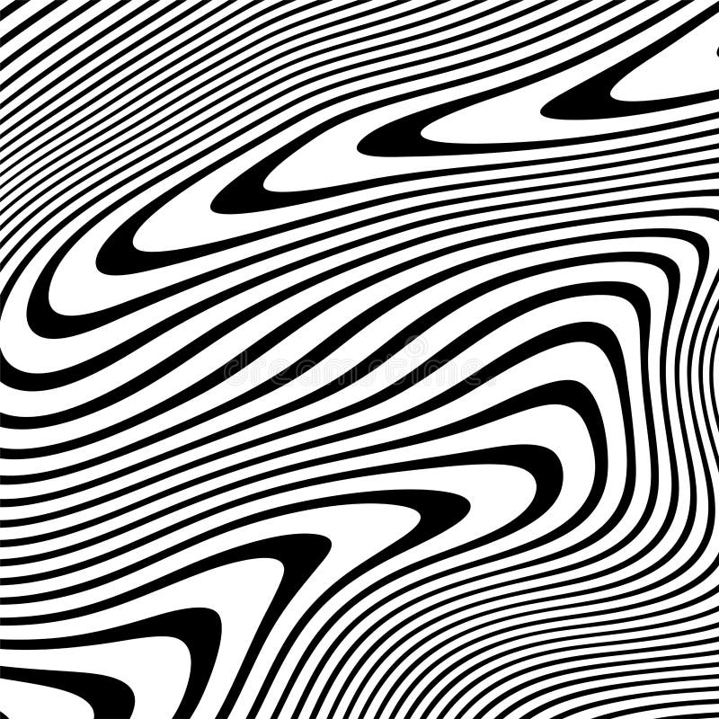 Vector Image Black and White Waves Striped Background.Optical Illusion ...
