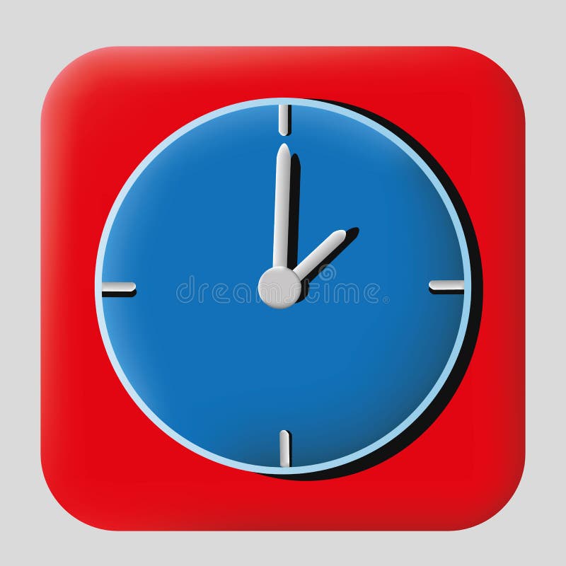 Vector image of blue color clock icon royalty free illustration