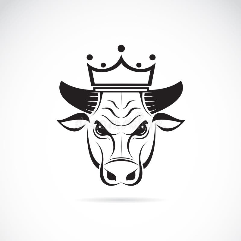 Vector Image Of A Bull Head Wearing A Crown Stock Vector - Illustration