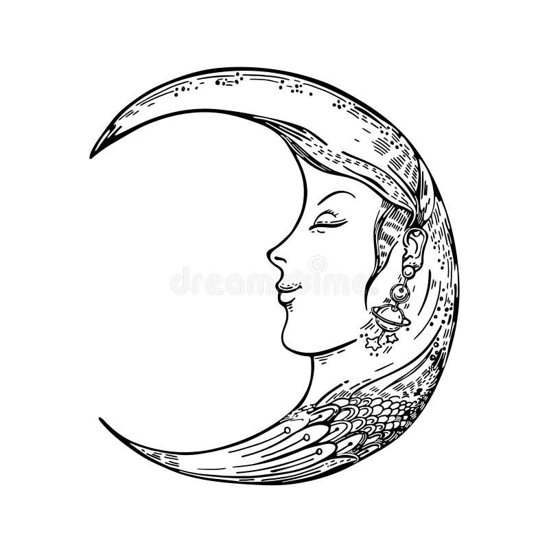 drawing half moon