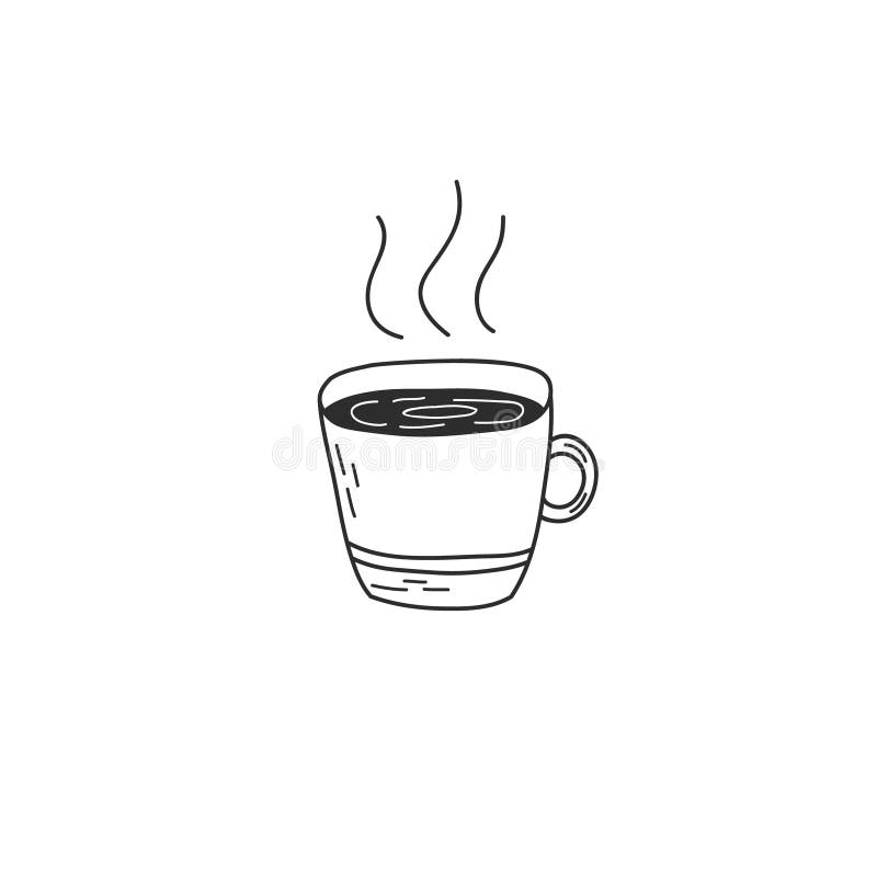 Vector Image of a Cup of Hot Tea. Doodle Drawing. Hand Drawn