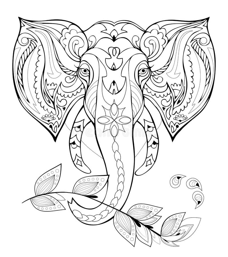 Embroidery Pattern Elephant Stock Vector - Illustration of festal ...