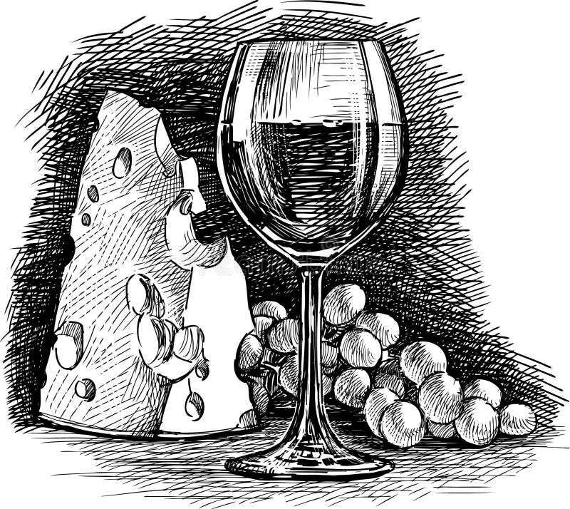 Wine and cheese stock vector. Illustration of isolated 29381042