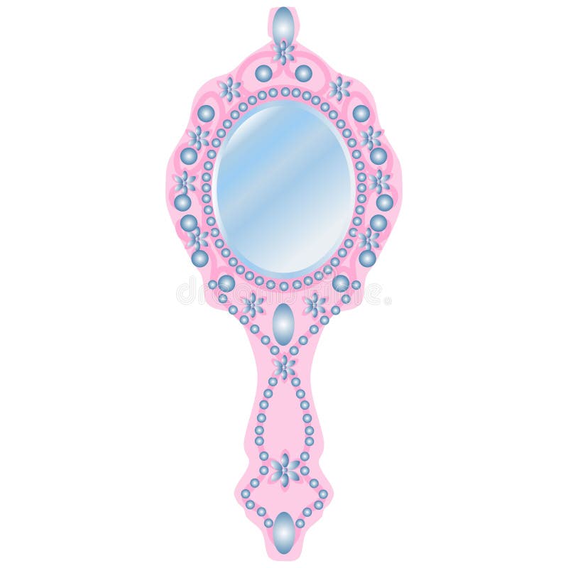 Vector Image of a Handheld Magic Mirror of a Princess in Cartoon Style Stock Vector