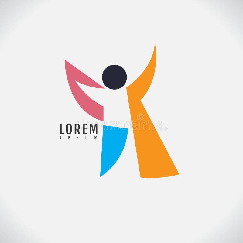 Vector Image of an Human Design on White Background. Logo, Symbol, Icon, Abstract Stock Vector