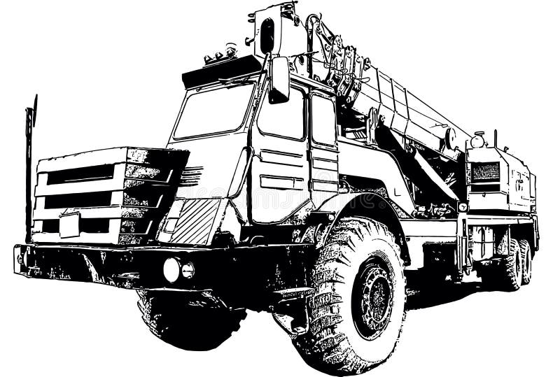 Vector image of an industrial truck crane