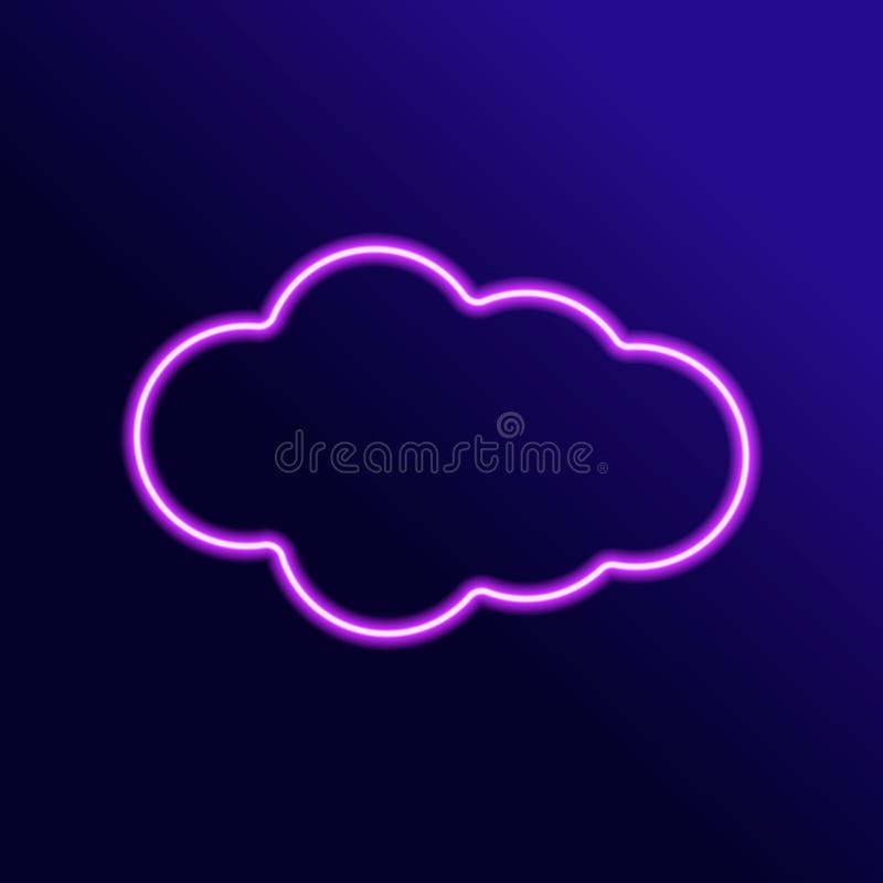 Vector Image of a Neon Cloud on a Colorful Background Stock