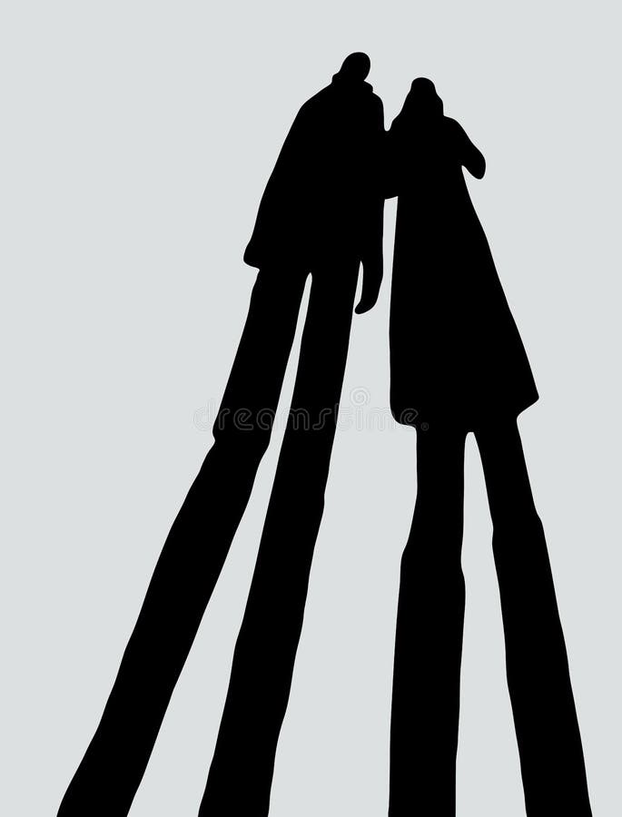 Vector Image of Shadows of Couple Citizens on Sidewalk Stock Vector ...