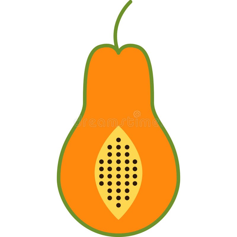 Papaya Filled Outline Icon Fruit Vector Stock Vector Illustration of organic, element 236887596